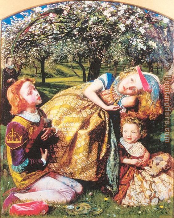 The King's Orchard painting - Arthur Hughes The King's Orchard art painting